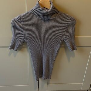 Banana Republic Charcoal Ribbed Turtleneck Sweater